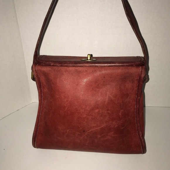 Coach Handbags - Vintage Rare COACH Geometric Turnlock Tote Handbag